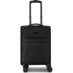 Bugatti Valencia Soft 4 Rollen Kabinentrolley S 54.5 cm mit Dehnfalte, Koffer, Schwarz