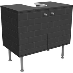 WASCHBECKENUNTERSCHRANK Keramikfliesen anthrazit 60/55/35 cm