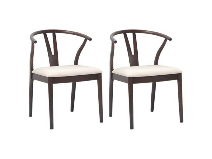 NLQMSU Esszimmerstuhl, 2 Stück, Massivgummi Gepolsterter Sitz, schickes Vintage-Design, für den täglichen Gebrauch, Esszimmer, Heimbüro, einfache Reinigung