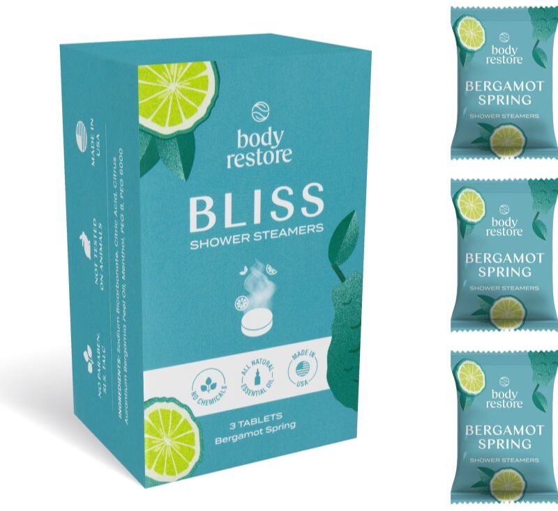 Body Restore Bliss Shower Steamers galets de douche parfums Bergamot Spring 3 pcs