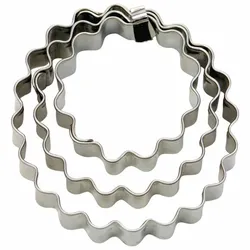 Städter Terrassen-Ausstecher Ring Set Gewellt, 3-tlg., Ausstechform, Plätzchenform, Keks, Plätzchen, Edelstahl, Ø 3.5 / 5 / 6 cm, 953766
