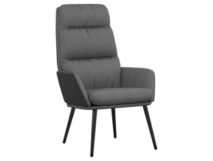 Relaxsessel Hellgrau Stoff Stoff und Kunstleder,Metallgestell,gepolsterte Armlehnen,robuster Stand