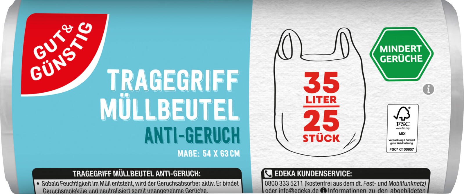 GUT&GÜNSTIG Müllbeutel 35,0 l transparent 4790904001