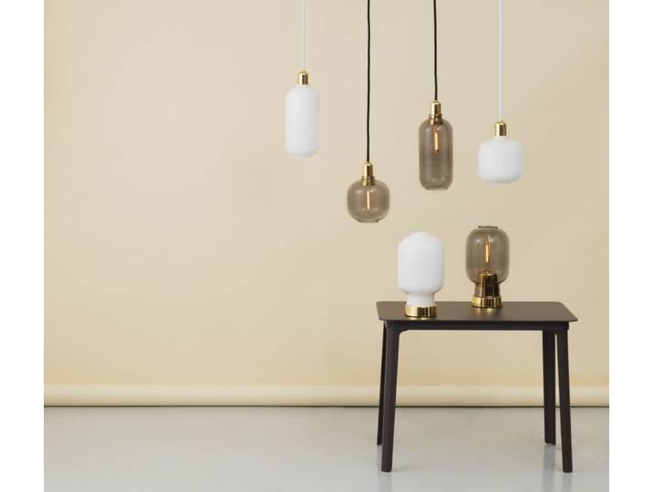 Amp Pendelleuchte Large Weiß/Messing - Normann Copenhagen - Wohnzimmer - Glas