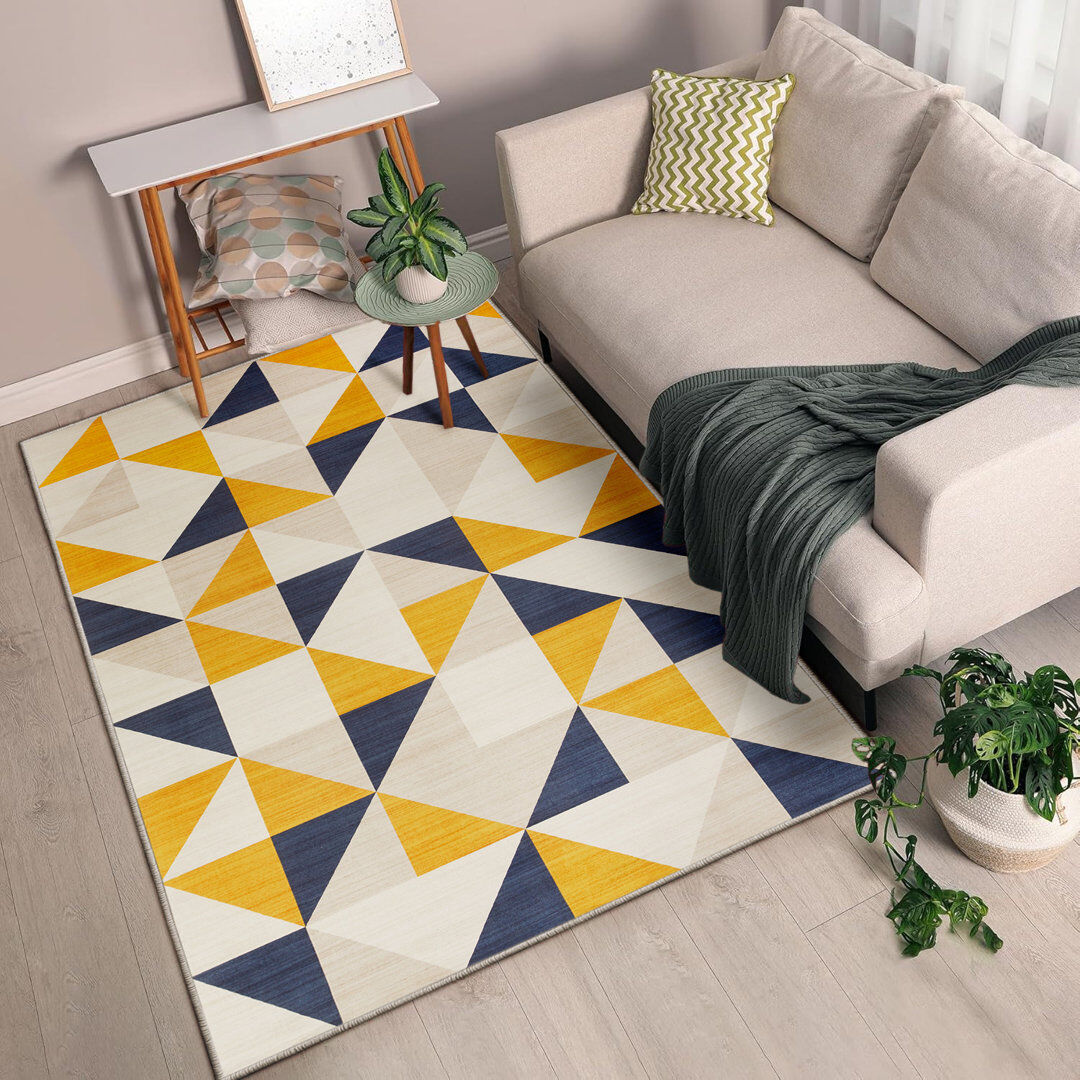 Lark Manor Brio Geometric Area Printed Rug - Vibrant Modern Area Rug for Living Room & Bedroom Brio Rectangle 160 x 230 cm