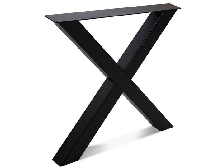 X-Bein für Esstisch, Material Stahl, schwarz, 80 cm
