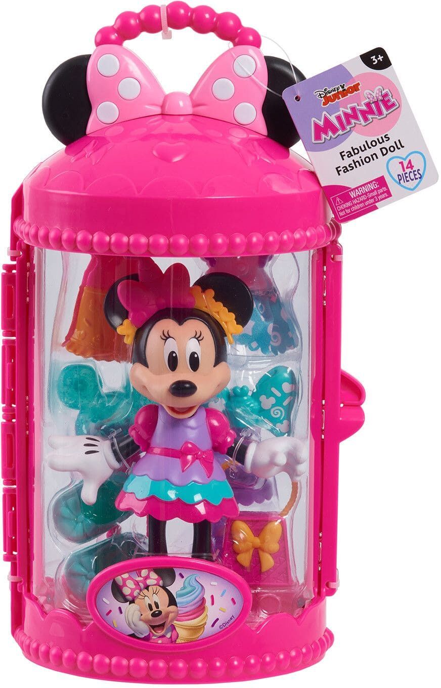 Disney Junior Minnie Mouse Fashion Doll with Party Outfit and Accessories, 6 in, Just Play