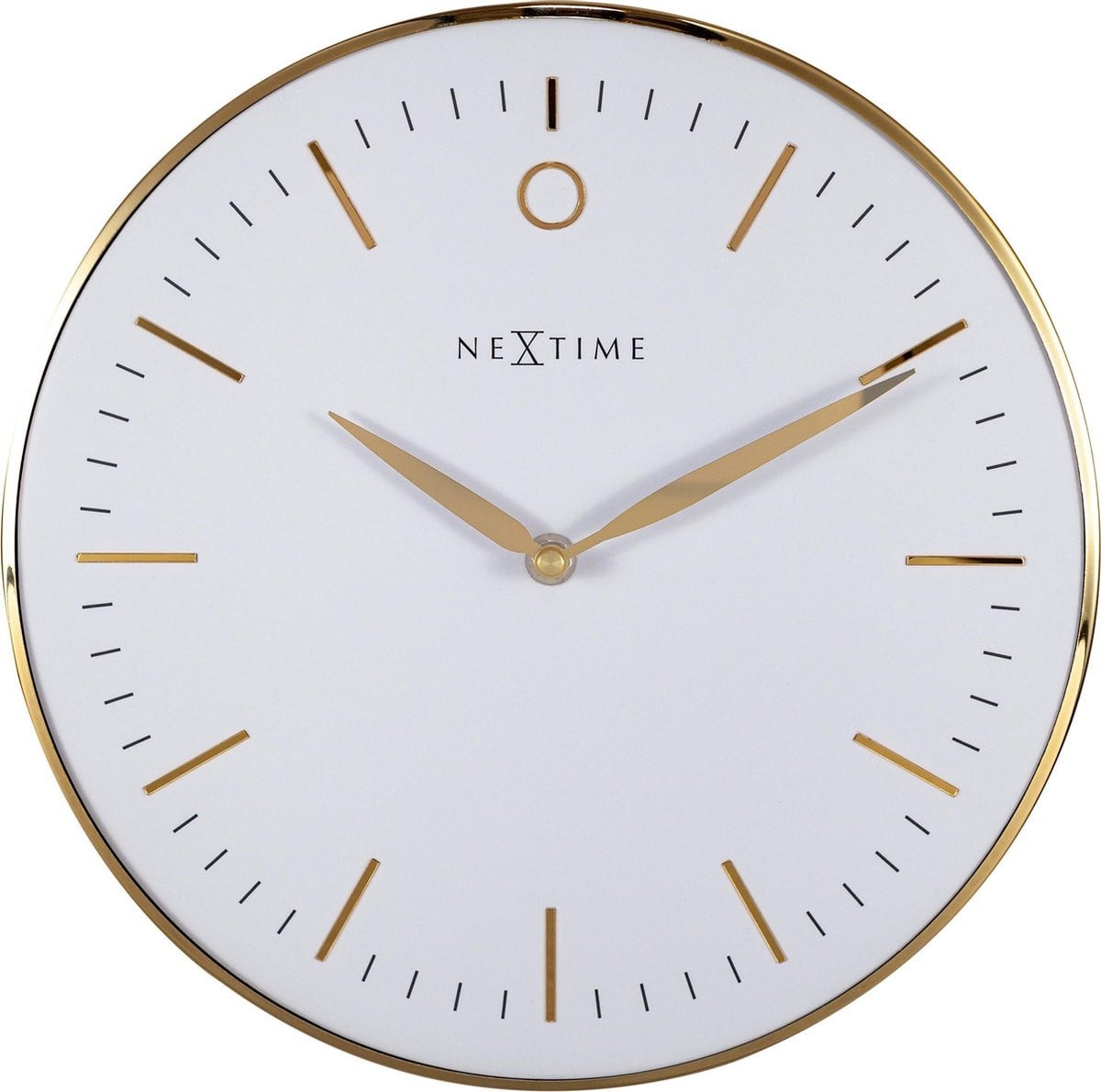 NeXtime Glamour Small Design Wandklok - Goud/Wit - Diameter: 30 cm