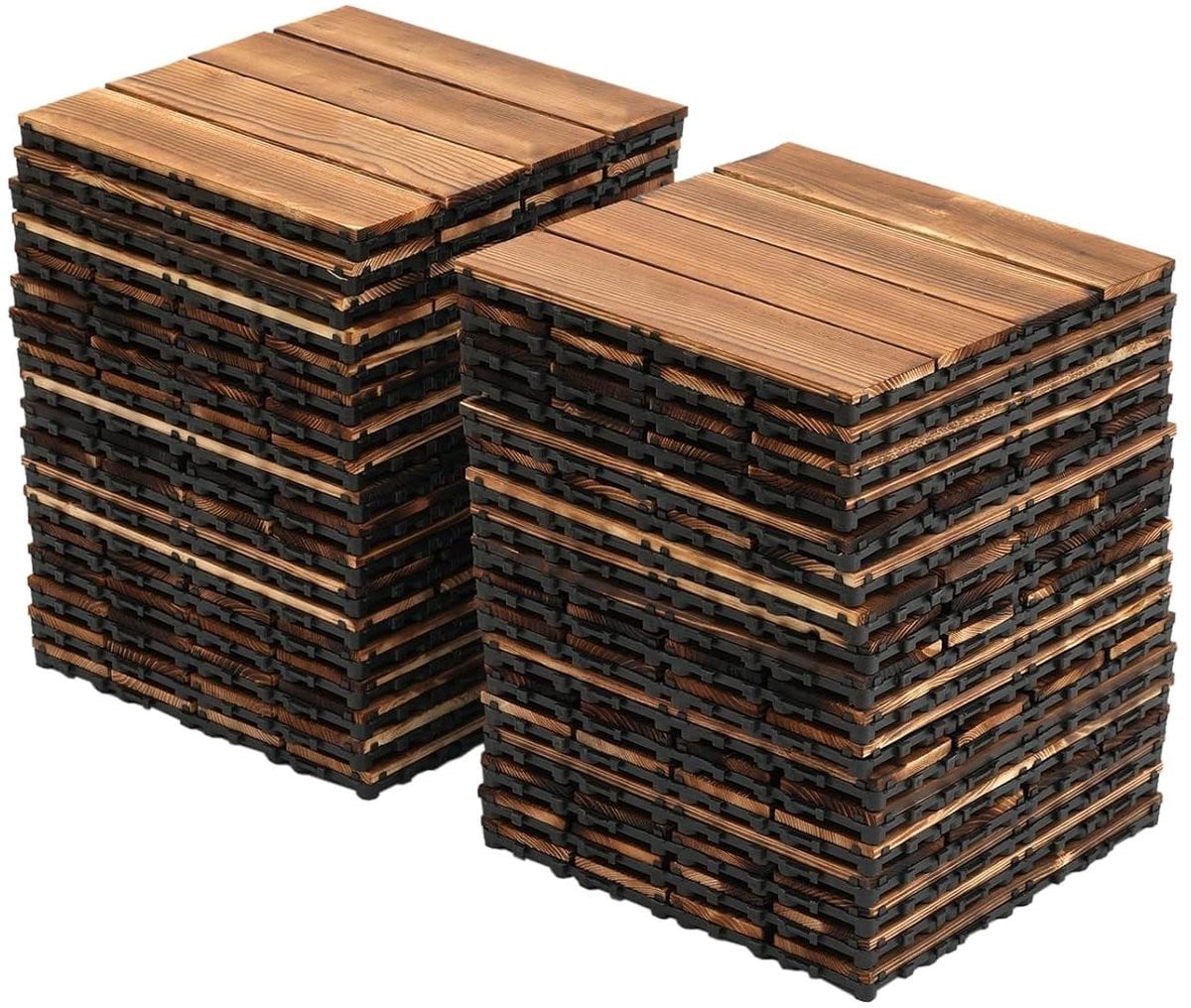 36 stuks Houten Terrastegels met Kliksysteem en Drainagesysteem in Bruin
