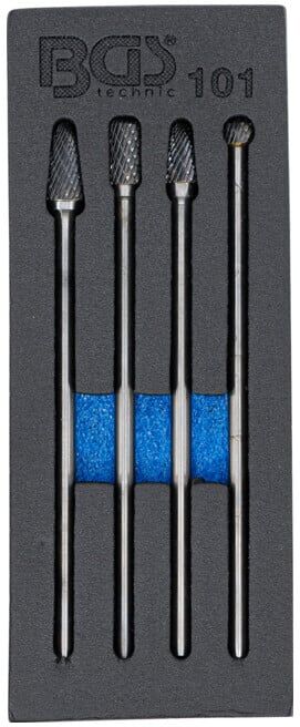 Jeu de fraises HSS, extra longues 4 pièces BGS ; BGS technic (101)