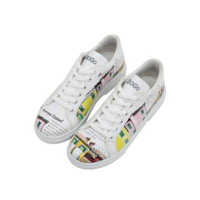 Sneaker DOGO "Ace Low-Top Sneaker The Wise Owl Damen Sneaker", Damen, Gr. 37, Normalschaft, weiß, Lederimitat, Schuhe Sneaker, Handgefertigt