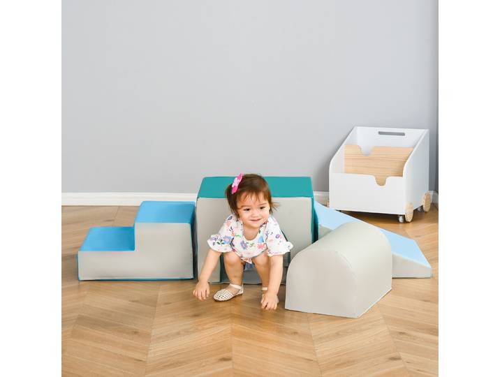 HOMCOM 4PCS Module motricité bébé parcours motricité bébé en mousse EPE pour enfants d'âge préscolaire, multicolore