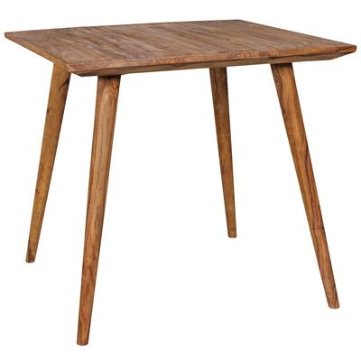 Retro Landhausstil Esstisch Massivholz - Braun, Handgefertigt. 80x80x76 cm | Kadima Design