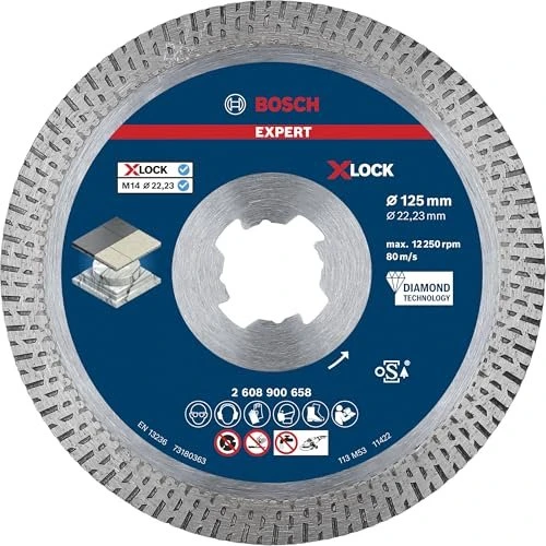 BOSCH Diamanttrennscheibe EXPERT HardCeramic X-LOCK 125 × 22,23 × 1,4 × 10 mm, 2.608.900.658