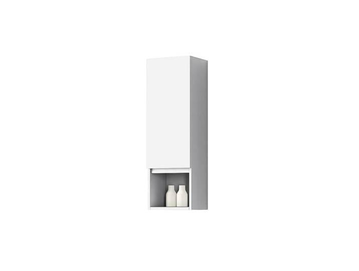 Demi-colonne suspendue avec 1 porte droite et caisson bas ouvert H90 Blanc Mat