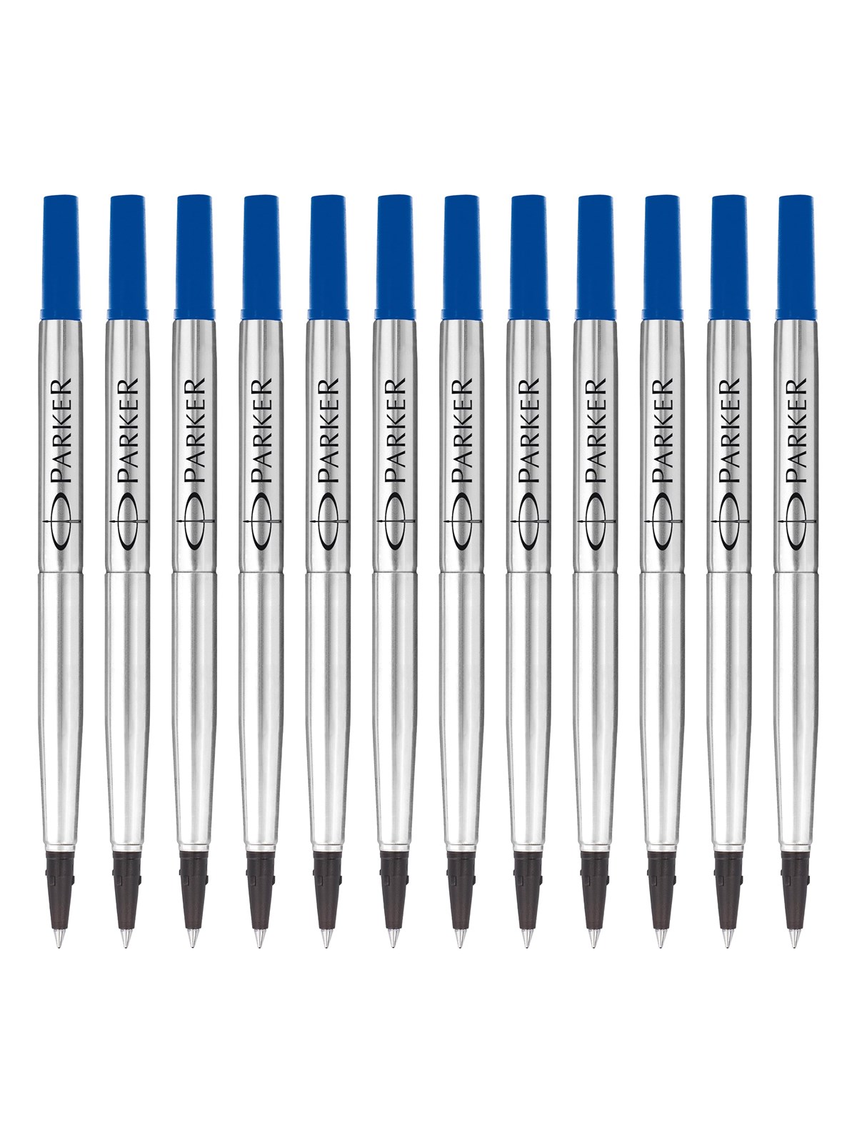 Parker Ersatzminen für Tintenroller | feine Spitze | blaue QUINK Tinte | 12 Stück