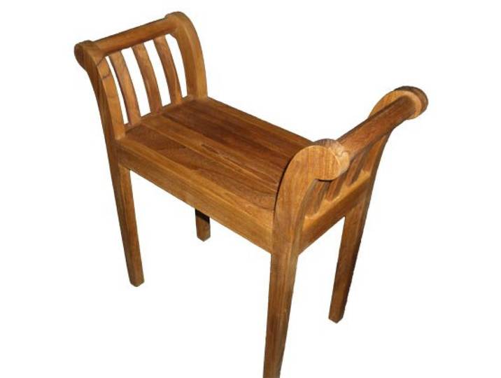 Vintage Line Biedermeierhocker Empire Teakholz Mahagoni Hocker FuÃŸhocker Beistellhocker (Teakholz geölt)