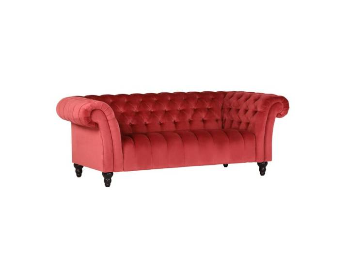 Trendstore Garvin 3-Sitzer-Sofa - Flachgewebe Canyon Weinrot Vin