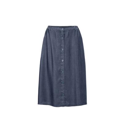 Schlupfrock GOLDNER "Eleganter Midirock in A-Linie", Damen, Gr. 52, blau (dunkelmarine), Obermaterial: 100% Lyocell CLY., normal, Röcke, Feuchtigkeit absorbierente Qualität