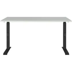 Germania-Werke Schreibtisch höhenverstellbar (mechanisch) »Agenda« 140 cm grau, 140x91x80 cm