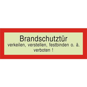 Abtec Hinweisschild DIN 4066, Folie, 21 x 7,4 cm, langnachleuchtend, Brandschutztür