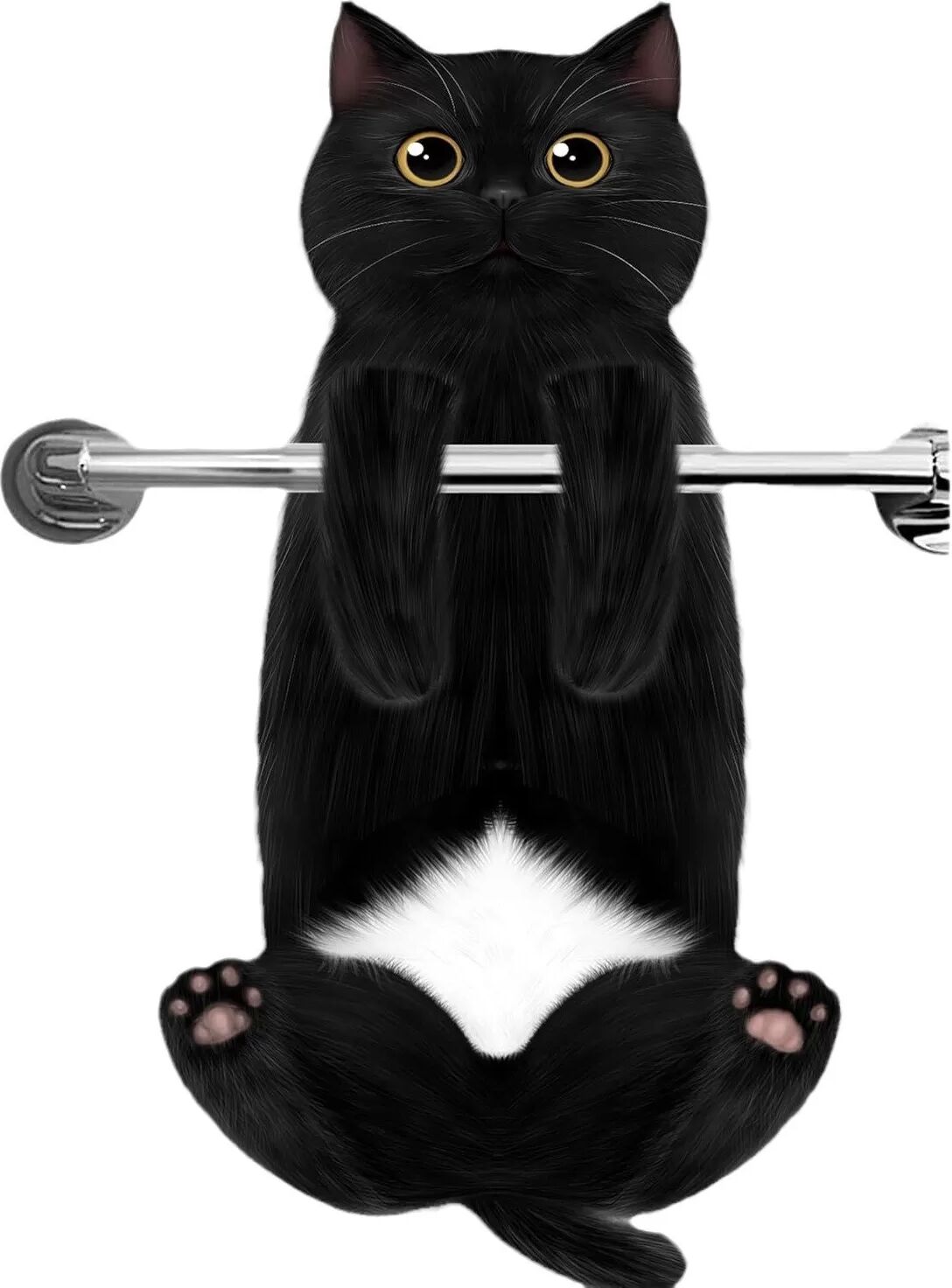 INF Schwarzes Katzen-Handtuch aus Mikrofaser – Saugfähig, Aufhängbar & Dekorativ