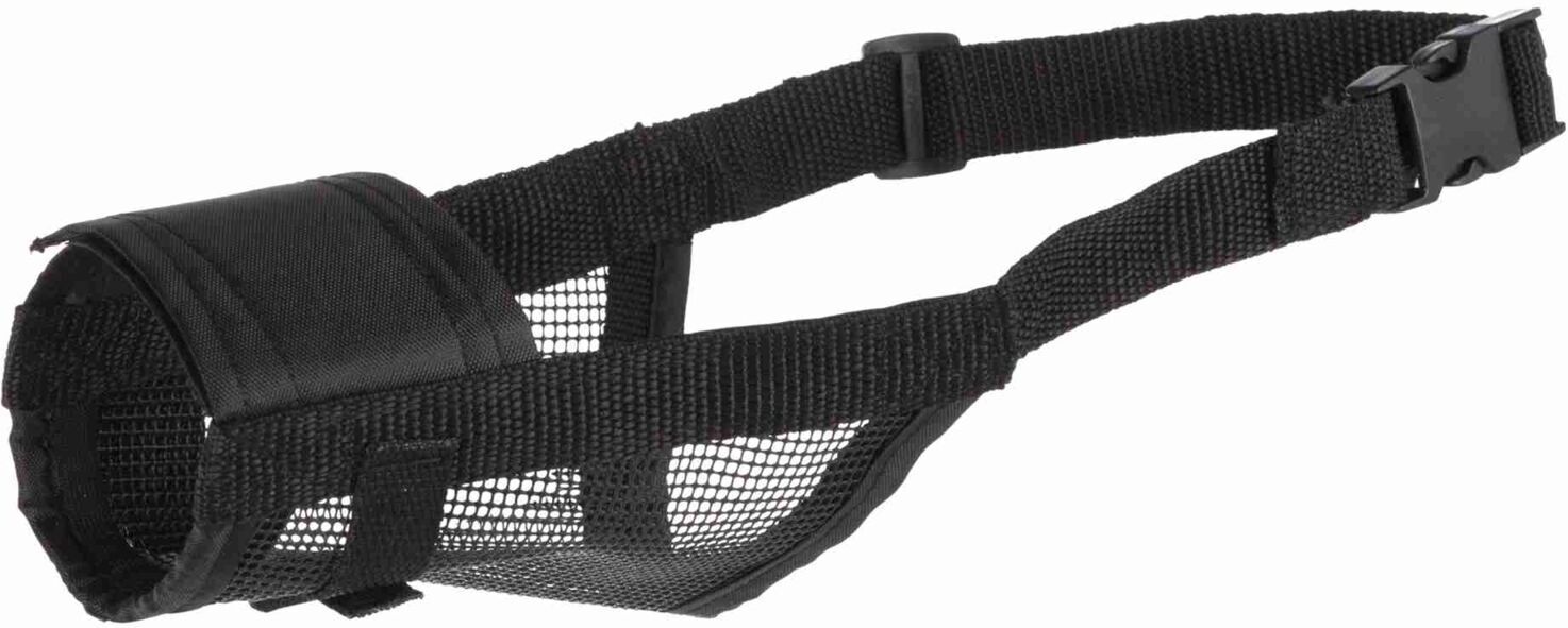 TRIXIE Maulkorb mit Netzeinsatz, Polyester, S–M, schwarz