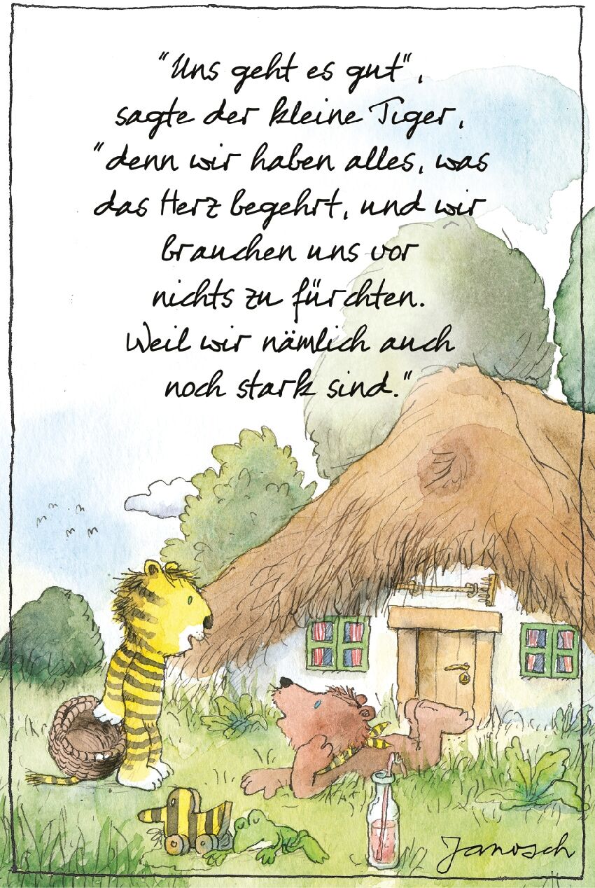 Wanddekoobjekt LUCKYLINDE "Der kleine Bär und der kleine Tiger vor ihrem Haus", bunt, B:20cm H:30cm T:0,3cm, Blech, Wanddekoobjekte, Exklusive JANOSCH Kindermotive, Stahlschild