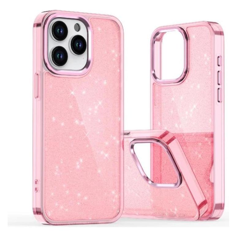 Hurtel Glitter Case for iPhone 16 - pink with glitter (Apple iPhone 16) (GLITTER CASE FOR IPHONE 16 PINK)