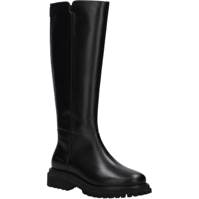 Stiefel JOSEF SEIBEL "Rachel 05", Damen, Gr. 39, Textil, schwarz, Leder, Schuhe Stiefel, Blockabsatz, Langschaftstiefel mit Ziernähten, Weite G (=weit)