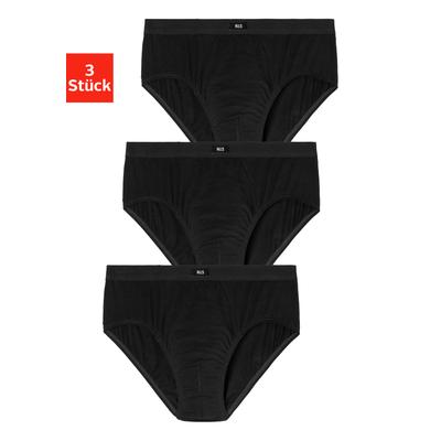 Slip H.I.S, Herren, Gr. S, 3 Stk., schwarz, Jersey, Obermaterial: 95% Baumwolle, 5% Elasthan, unifarben, körpernah, Unterhosen Slip, ohne Seitennaht