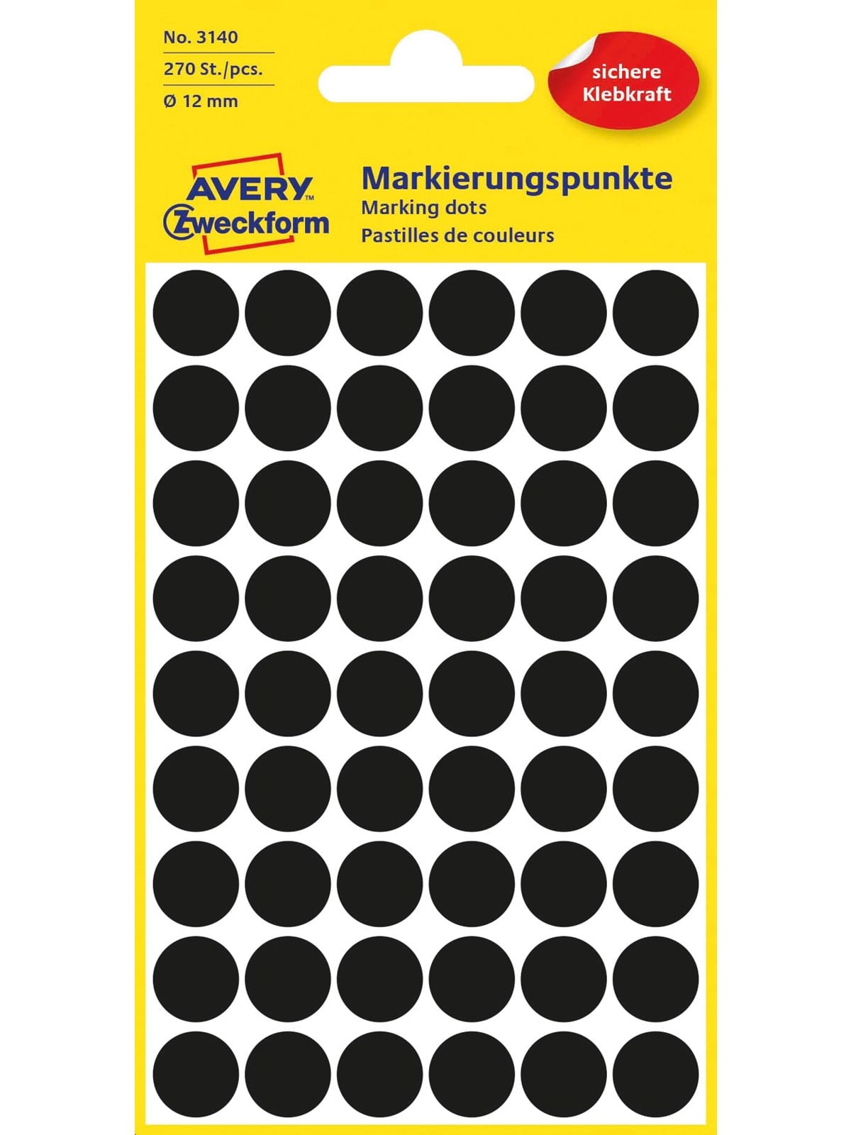 Avery Colour coding dots permanent black