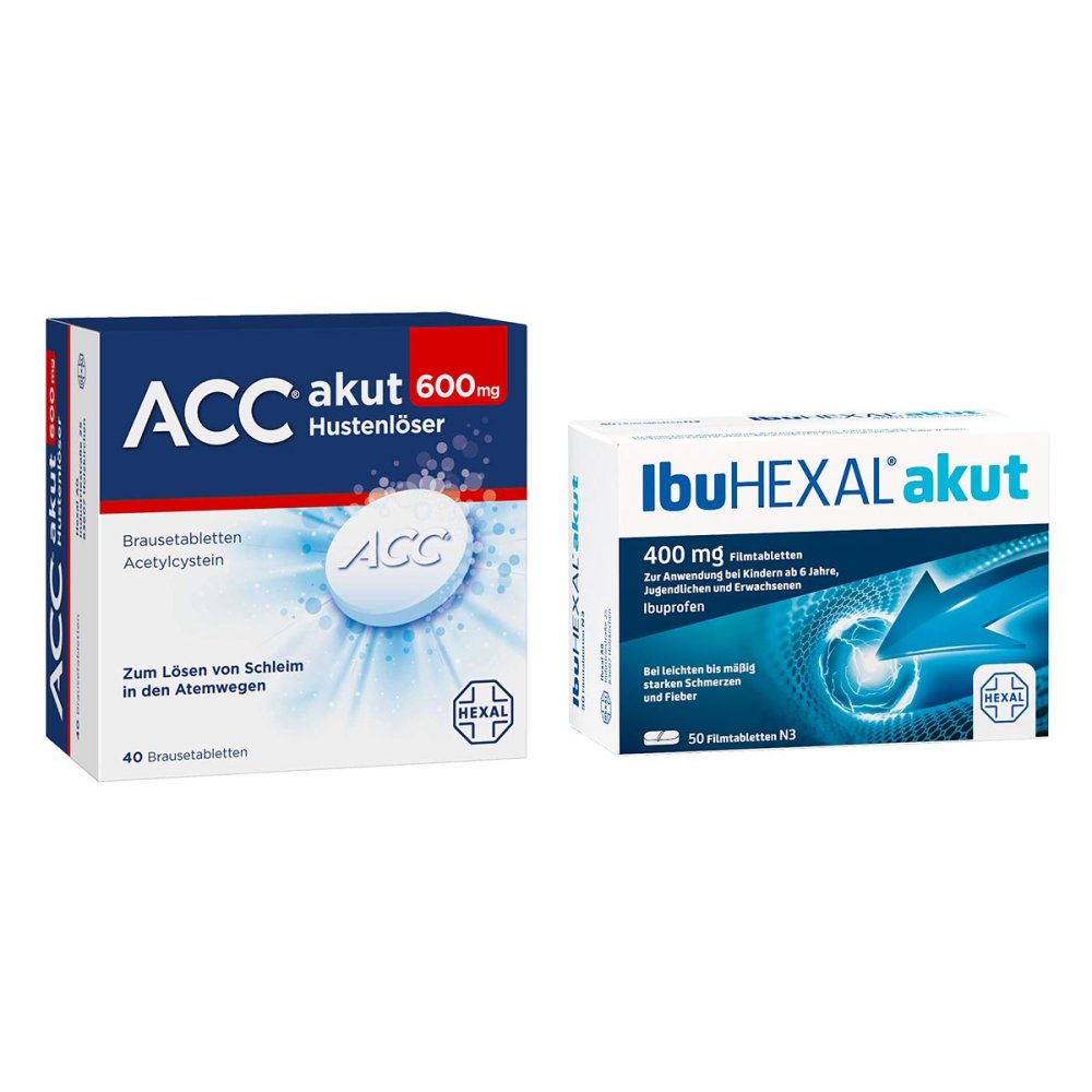 Acc akut 600mg Hustenlöser 40 stk+ Ibuhexal akut 400mg 50 stk 08103004