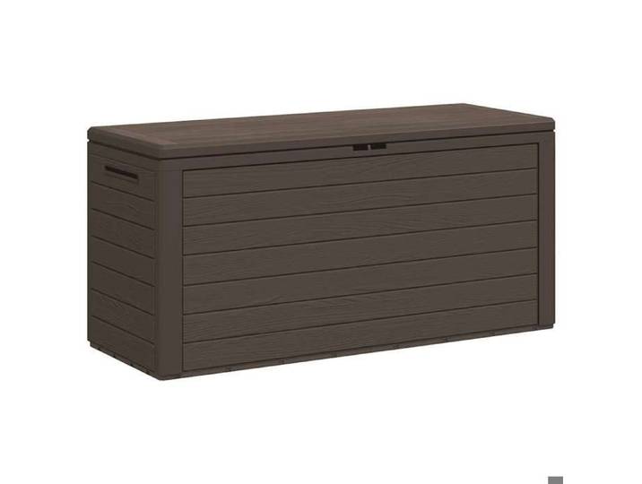 SOLOM@Boîte de rangement de jardin - KEENETH - Caisse de Rangement Pour Extérieur Patio Marron 116x44x55cm Sep35098
