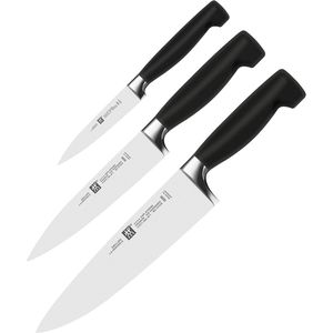 Zwilling Messerset Vier Sterne 35048-000, mit Edelstahlklinge, mit Kunststoffgriff, 3-teilig