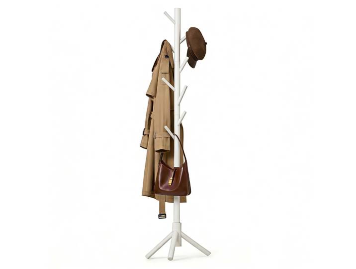 Relaxdays\, Porte-manteau Modulaire\, 8 Crochets\, Hauteur Jusqu'à 175 Cm\, Entrée & Bureau\, Pin\, Blanc