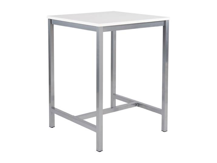 Table haute 110 cm polyvalente Budget 80 x 80 cm - Blanc pieds métal Aluminium