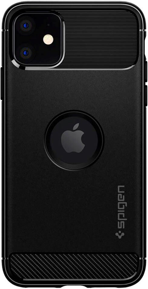 iPhone 11 Spigen Rugged Armor Bagside Cover - Sort