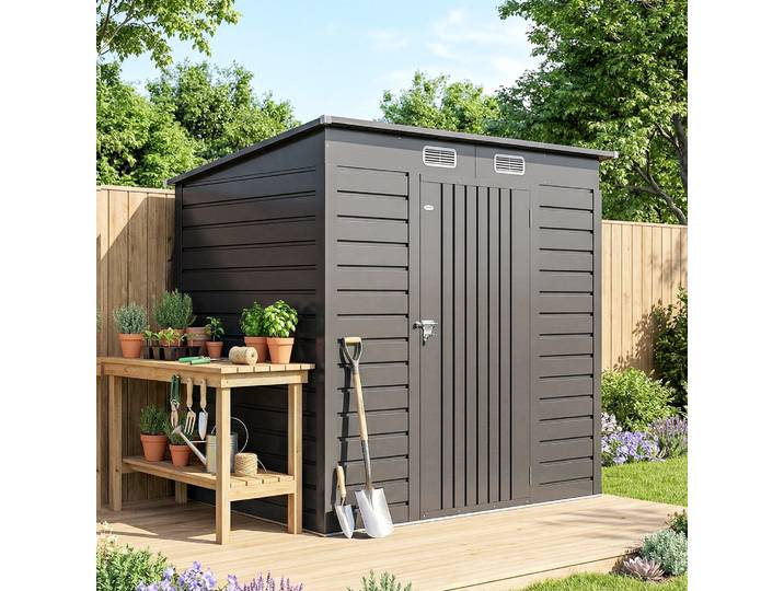 Outsunny Abri de Jardin 2,3m² Acier Porte Verrouillable