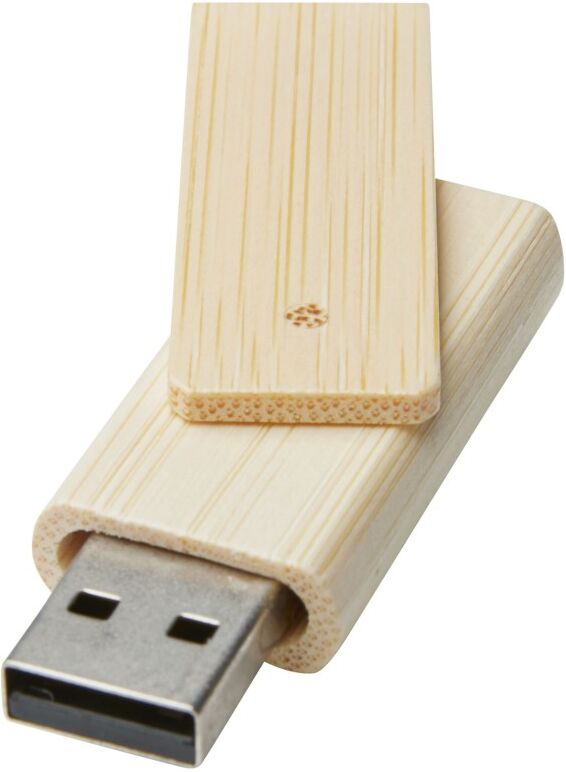 Clé USB personnalisée en bambou 16 Go Rotate beige