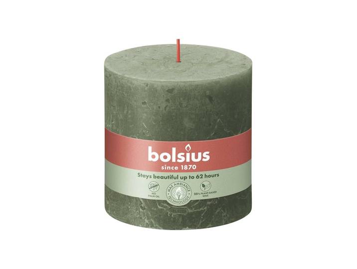 Bolsius kaars rustiek 10x10 cm fresh olijf