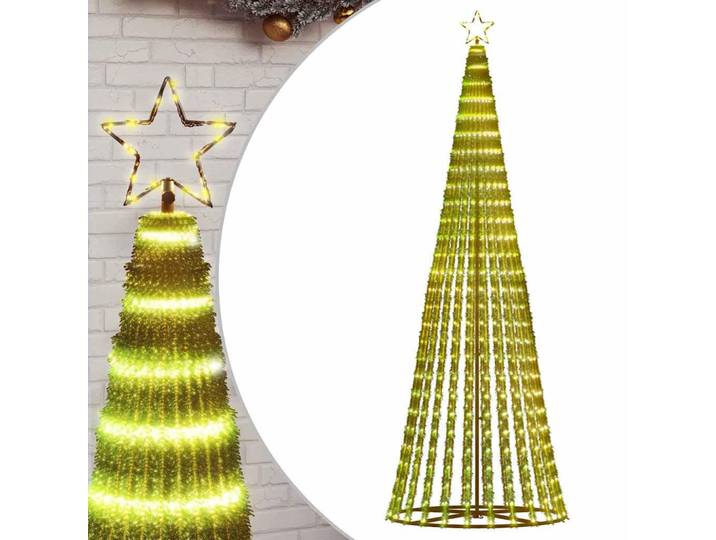 vidaXL Weihnachtsbaum LED 247 Cm Weiss Metall, Weiß, 247 cm, Dekoration, Weihnachtsdekoration, Christbäume & Zubehör