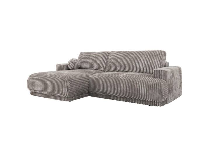 MKS Eckschlafsofa Rina L Hellgrau Cord - links, Kunststoff, L-Form,L-Form, 267x170 cm, Wohnzimmer, Sofas & Couches, Wohnlandschaften, Ecksofas