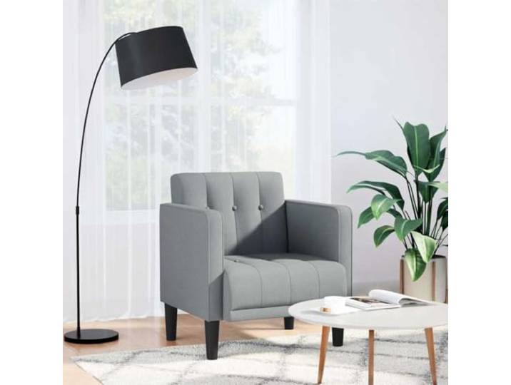 HEFZGDB Sessel mit Armlehnen Hellgrau 53 cm Stoff Sofasessel für Wohnzimmer Schlafzimmer Lesen Entspannen Polyestergewebe Atmungsaktiv Strapazierfähig Schaumstoff Feder Unterstützung