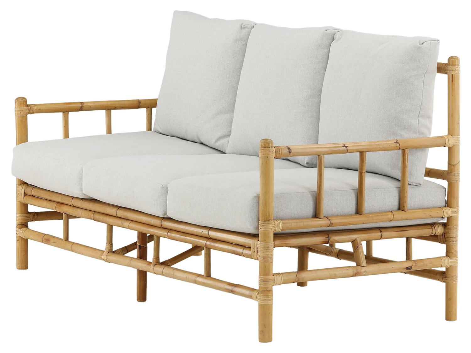 home24 Loungesofa - Weiß - Rattan - 180 x 88 x 77 cm