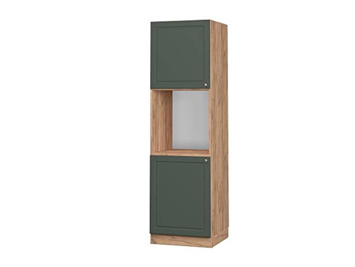 Vicco Herdumbauschrank Fame-Line, Grün-Gold Landhaus, 60 cm MDF-Front · Soft-Close · Höhenverst. Füße · Metallgriffe · Einfache Integration