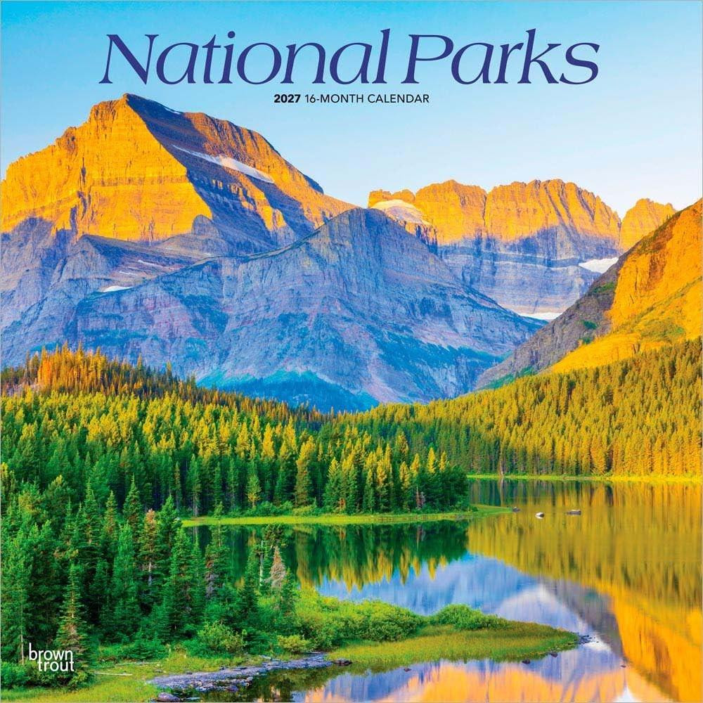 Wandkalender National Parks 2027 met maandindeling