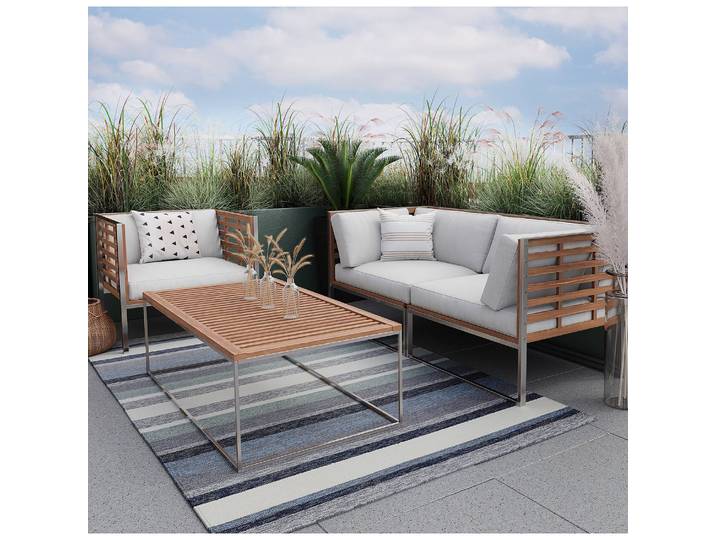 In-/Outdoorteppich Rosetta 022 Blau/Blau Flachgewebe 160 x 230cm
