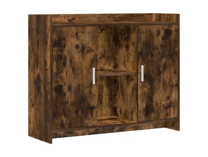 Sideboard 98,5 x 33 x 80 cm Holzwerkstoff Modern Rechteckige Form, minimalistische Optik, Drehtüren mit Metallstangengriffen, für Esszimmer, Wohnzimmer, Flure