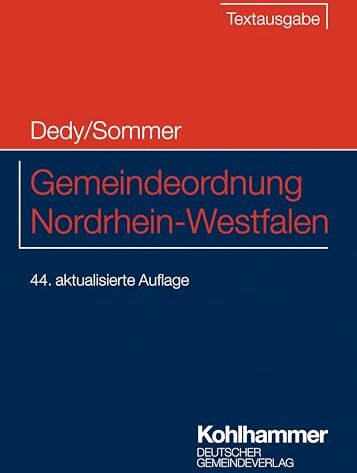 Helmut Dedy - Gemeindeordnung Nordrhein-Westfalen: Textausgabe (Kommunale Schriften für Nordrhein-Westfalen) - Preis vom 09.10.2026 07:28:09 h